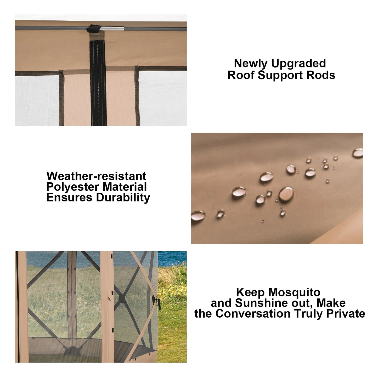 Ljustra Pop Up Gazebo Screen Tent 12x12 Camping with Removable Roof