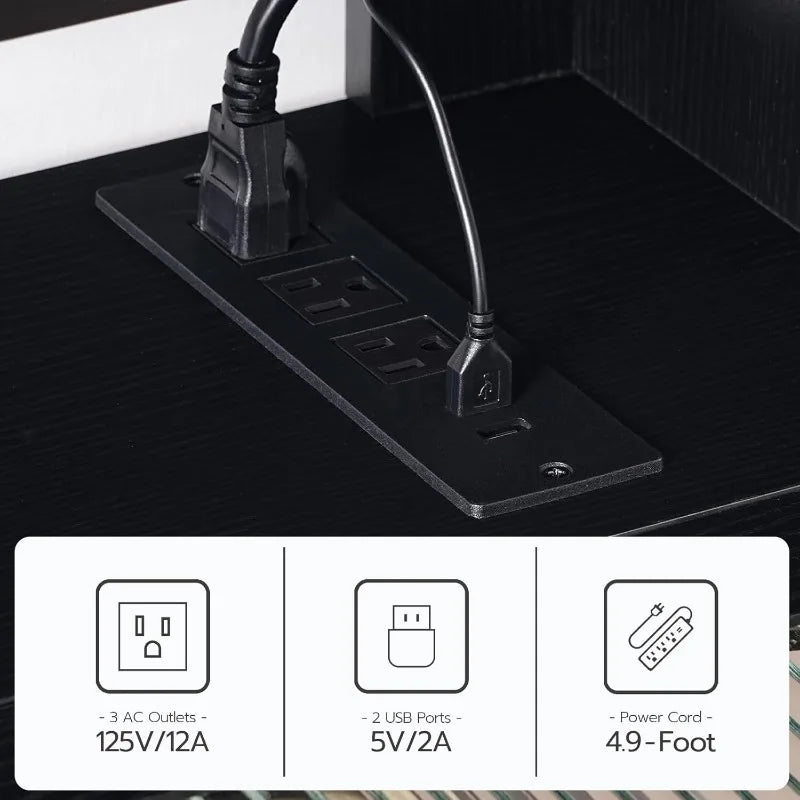 Floating TV Stand with LED Light for TVs up to 65 Inch Modern Media Console