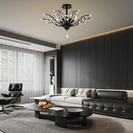 Vintage Crystal Chandelier Pendant Light for Living Rooms Entrances