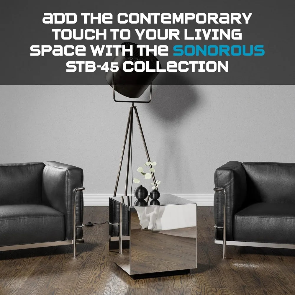 Premium Tempered Glass Side Table Fingerprint Resistant Modern End Table