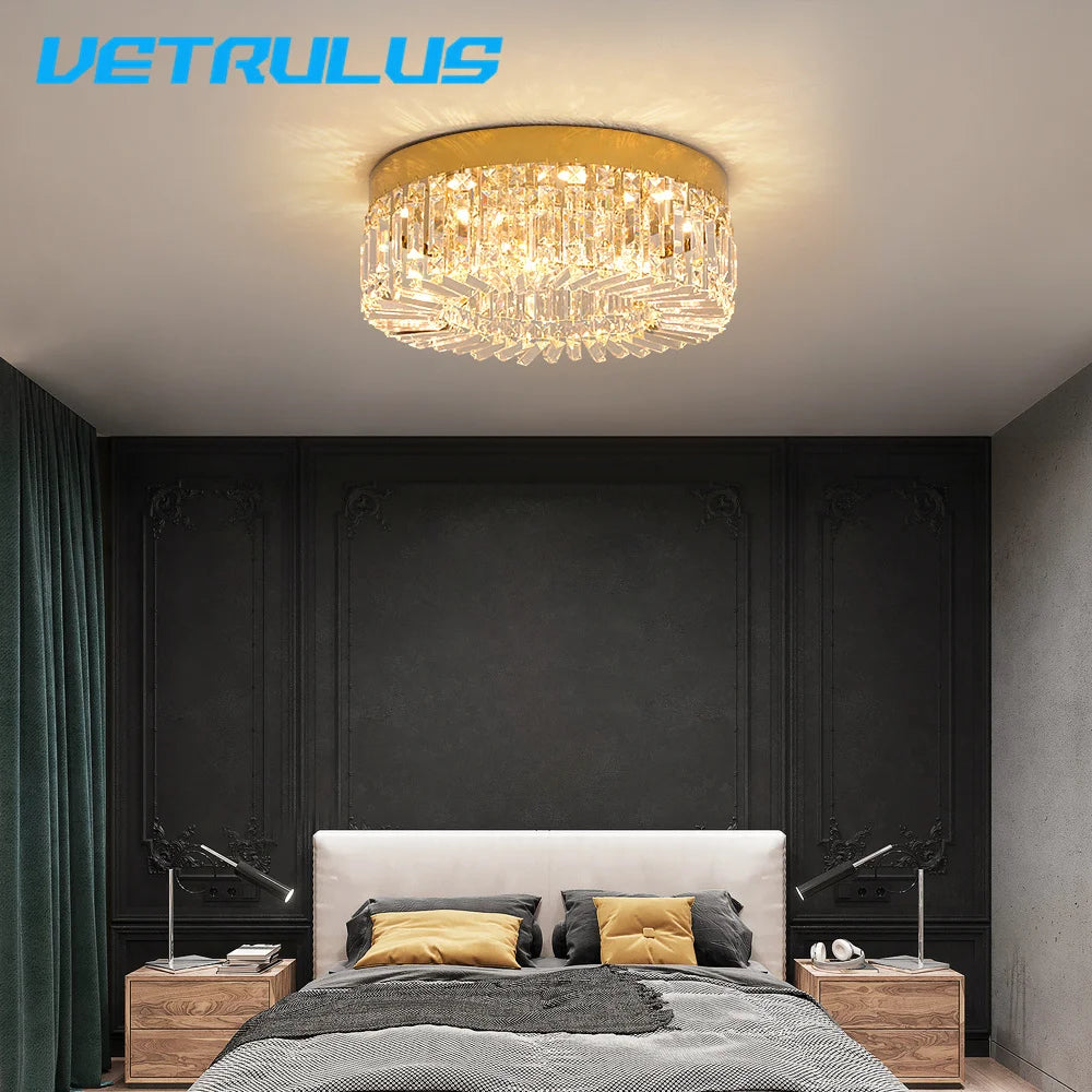 Luxury Crystal Ceiling Lamp Modern Chandelier Nordic Home Decor LED