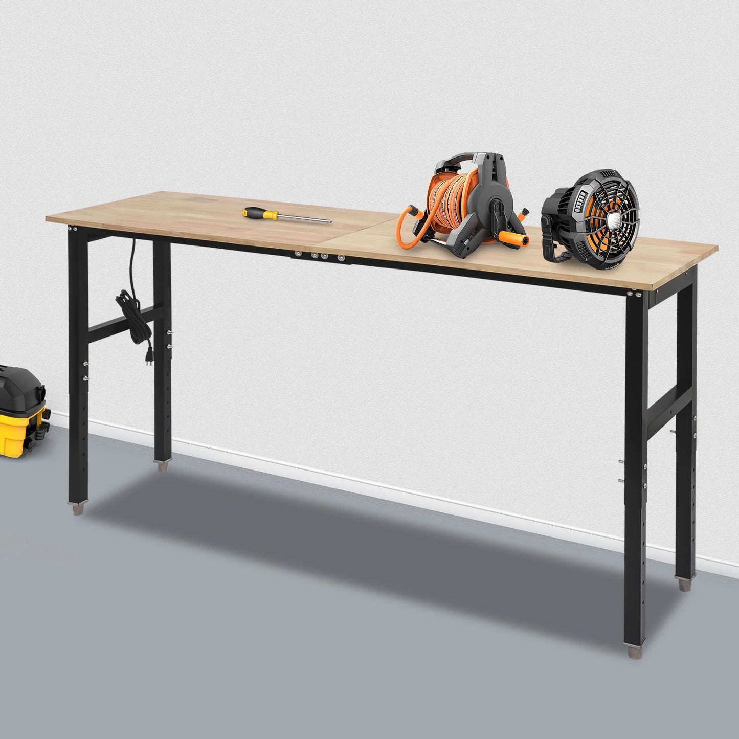 Heavy Duty Adjustable Workbench with Power Outlets 2000 lbs Capacity