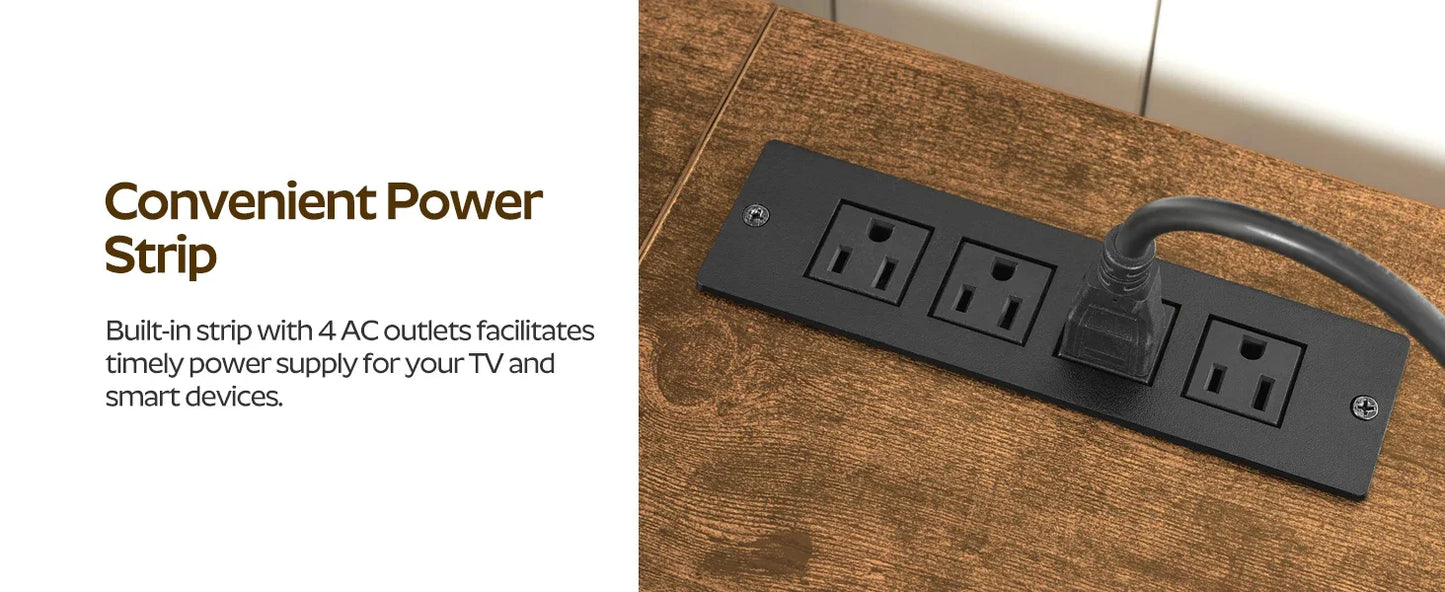 TV Stand with Power Outlet for 75 Inch TVs Entertainment Center