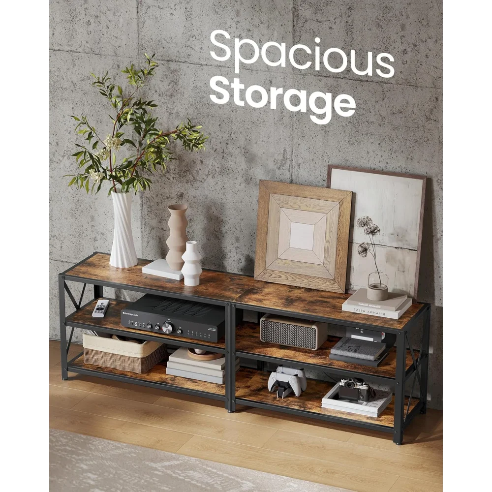 TV Stand with LED Lights and Power Outlets for 65 Inch TVs