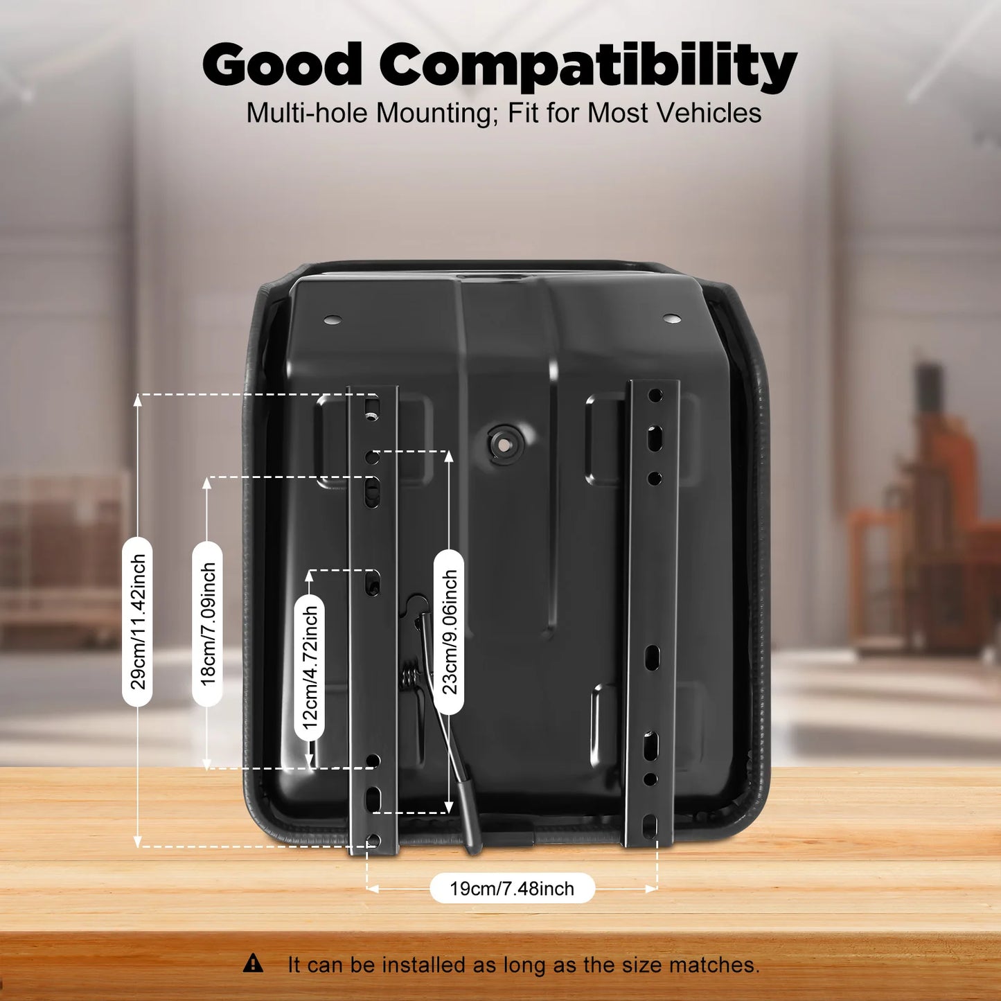 Universal Black Tractor Seat Adjustable PVC Waterproof Forklift Seat