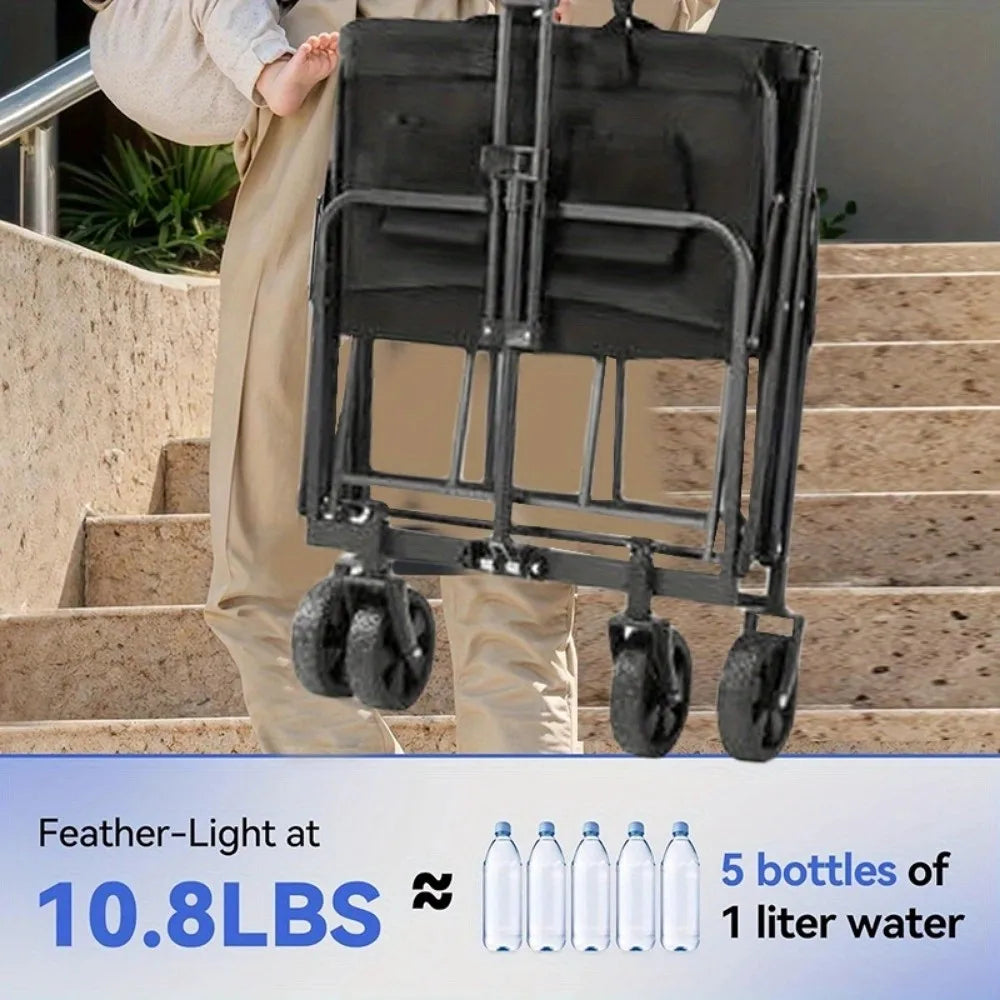 Heavy Duty Collapsible Wagon Cart All-Terrain Utility Cart for Storage
