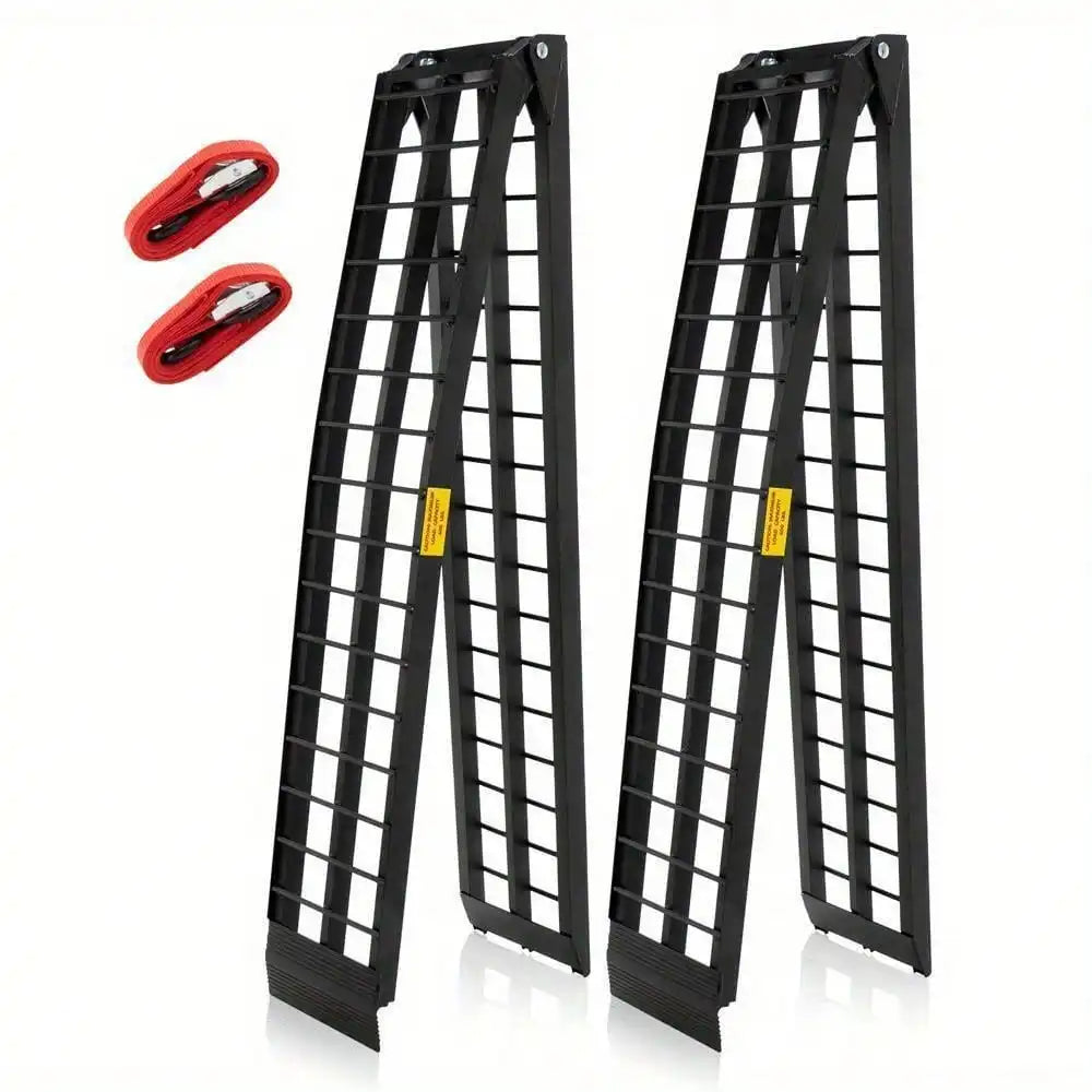 Pair of 10ft Lightweight Folding Aluminum Arch ATV Ramps 1200 lbs Capacity