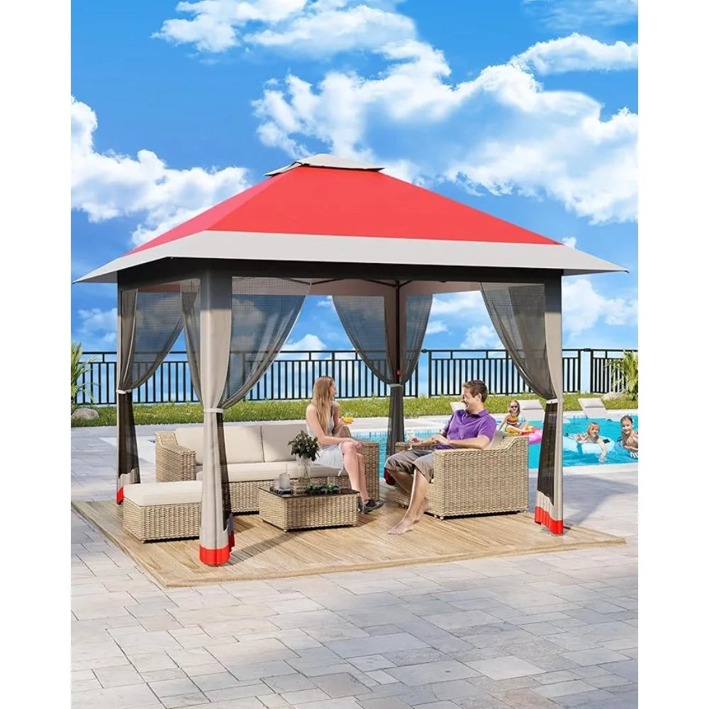 13x13 Pop Up Gazebo Heavy Duty Adjustable Height Instant Canopy Tent