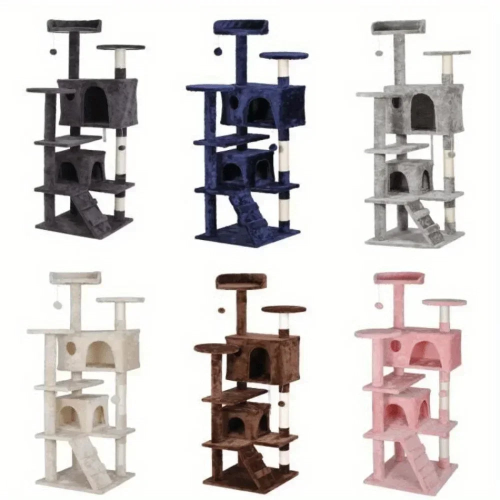 55 Inch Cat Tree Tower Activity Center Cat Furniture Play House