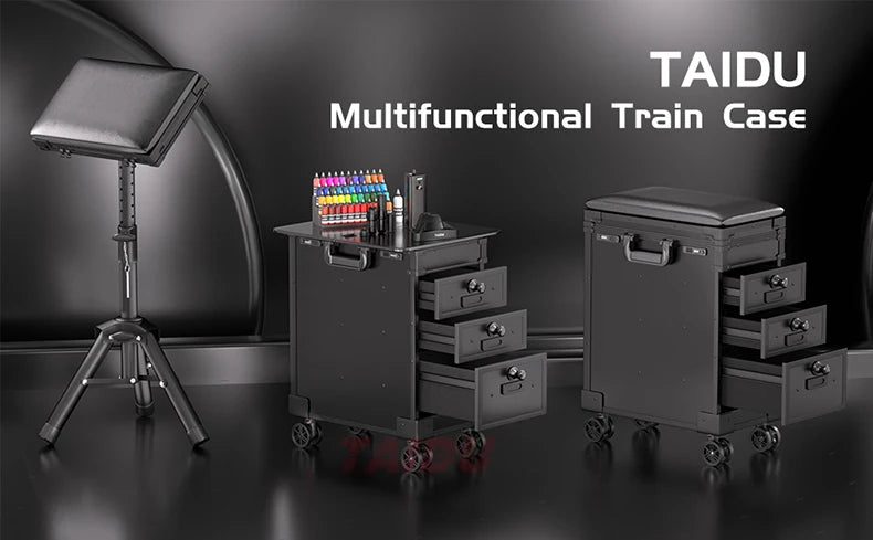 Ljustra Tattoo Suitcase With Three Drawers Large Storage Traveling Case