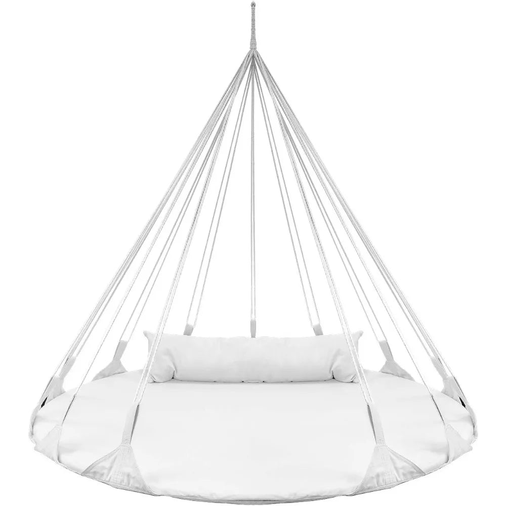 Stylish 56" Hanging Swing Hammock Daybed Saucer Lounger Chair with Pillow