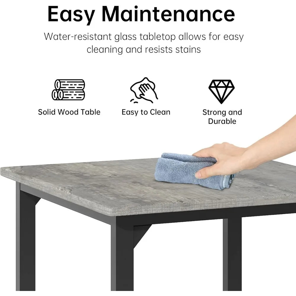 Modern 5-Piece Dining Table Set for 4 with Bar Stools and Comfort