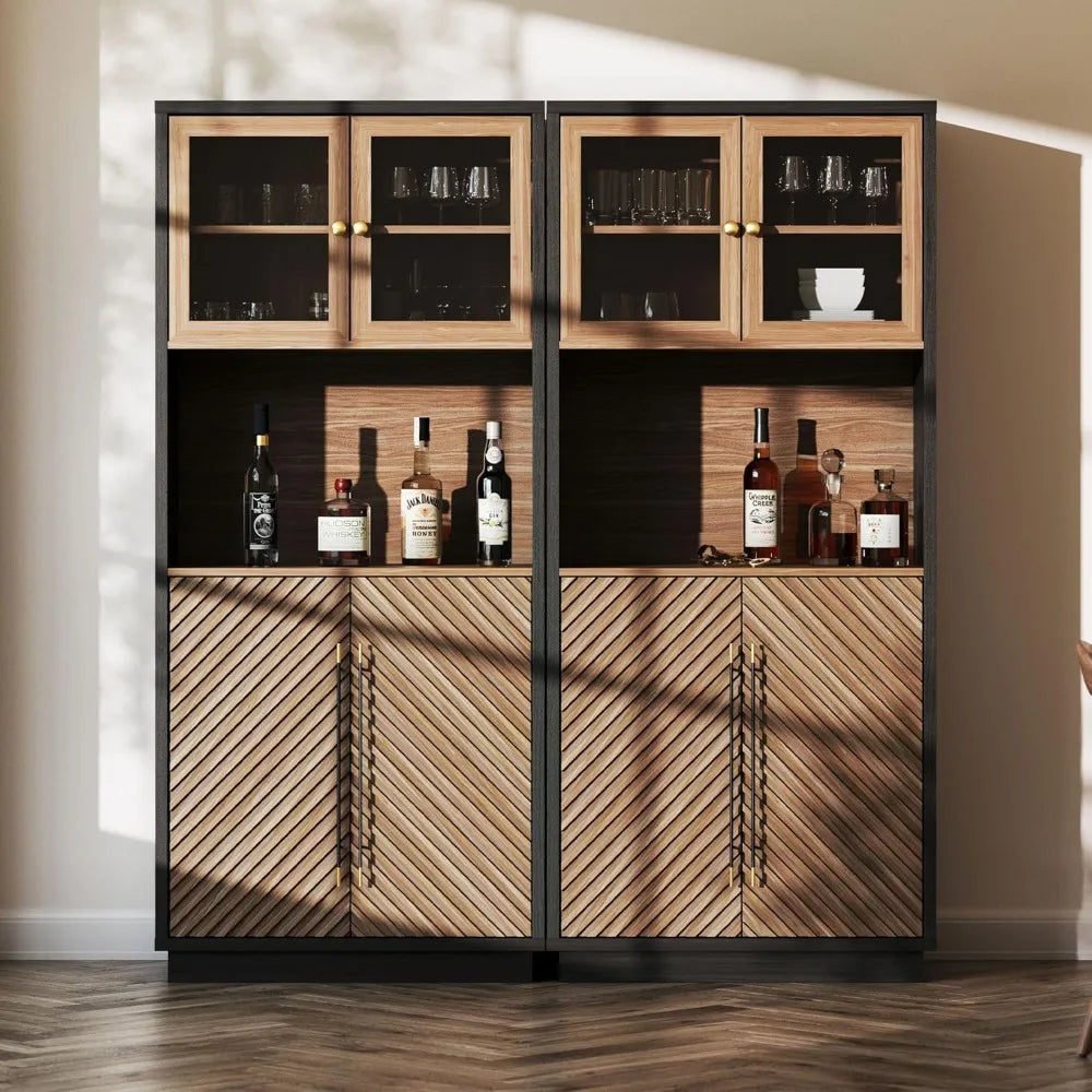 Tall Kitchen Pantry Cabinet Freestanding Hutch Adjustable Shelves Storage