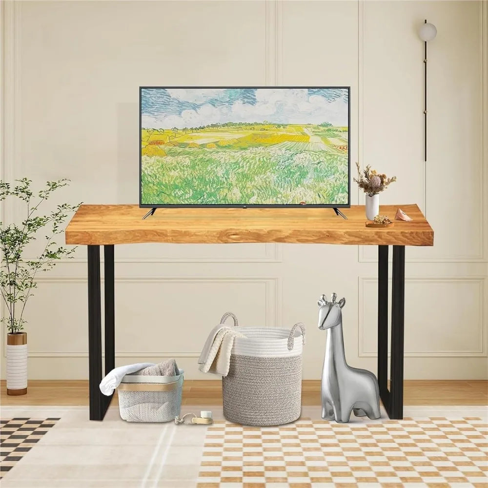 Counter Height Narrow Bar Table for Small Spaces Pub Sturdy Metal Frame