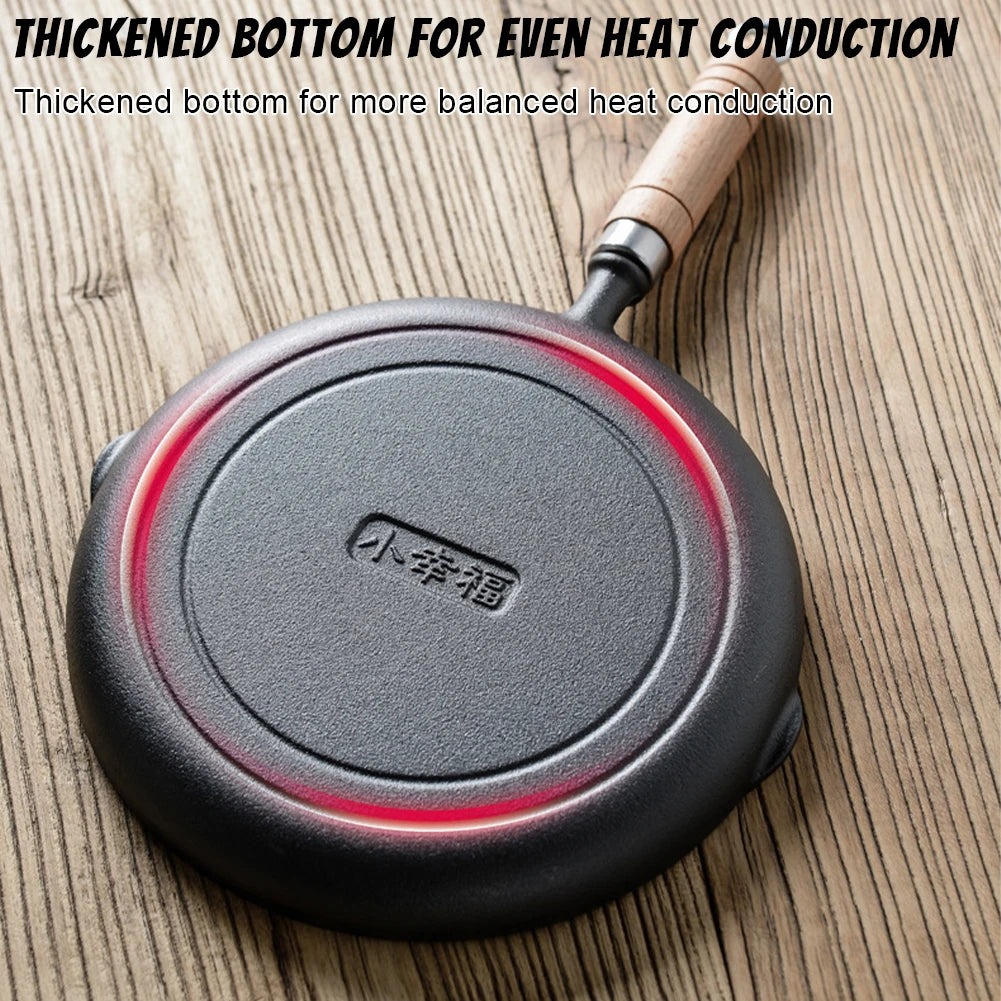 9 Inch Cast Iron Skillet Non Stick Fry Pan Chef Pan Indoor Outdoor Use