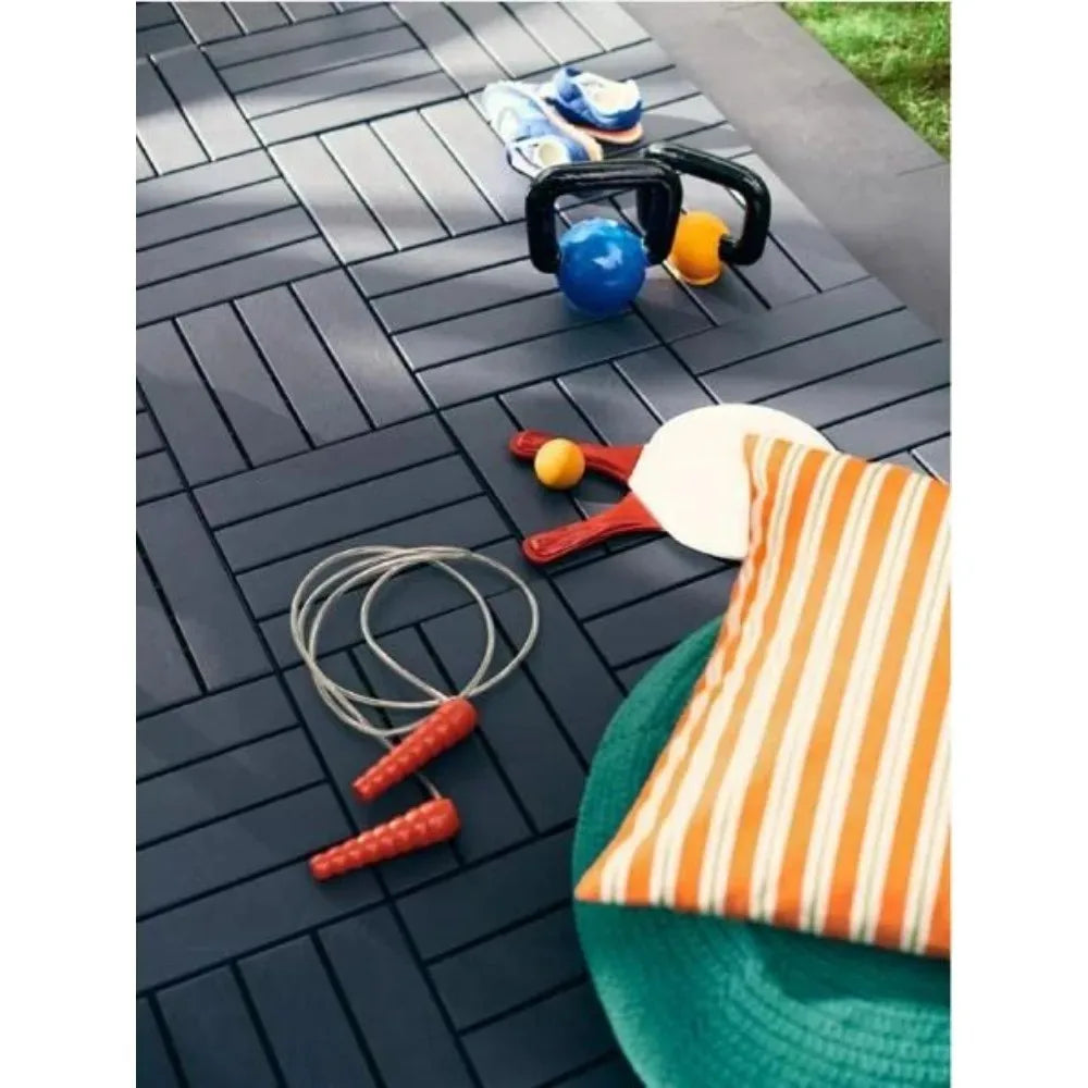 36 Sq Ft Interlocking Plastic Deck Tiles for Patio Poolside Balcony