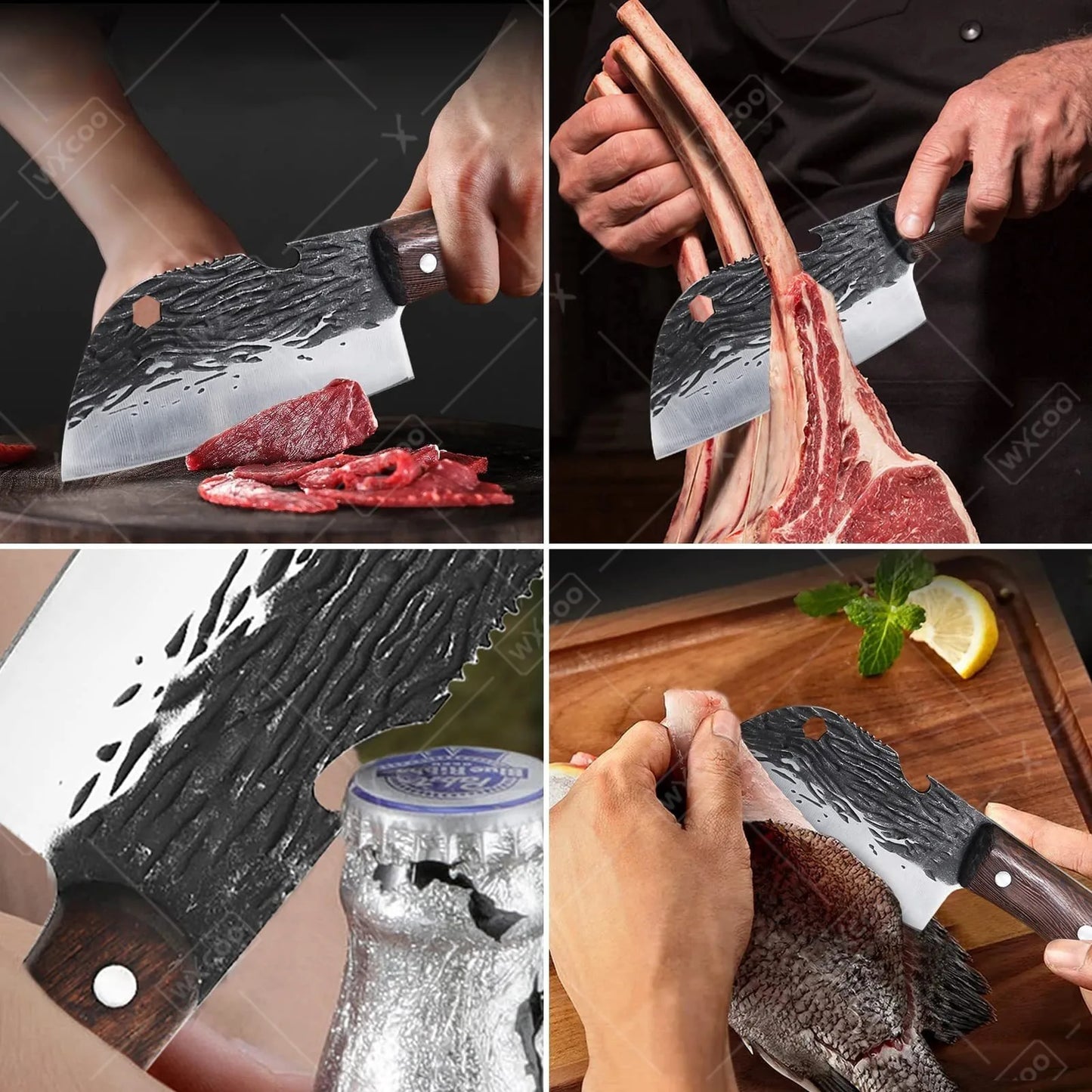 Multipurpose Sharp Stainless Steel Chinese Chef Knife for Cooking