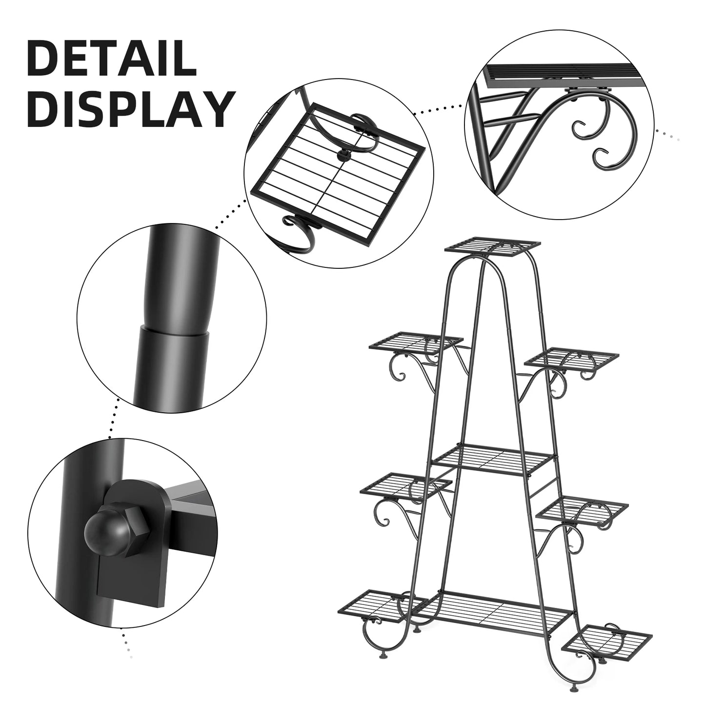 9 Tier Metal Plant Stand Indoor Outdoor Flower Shelf Display Rack