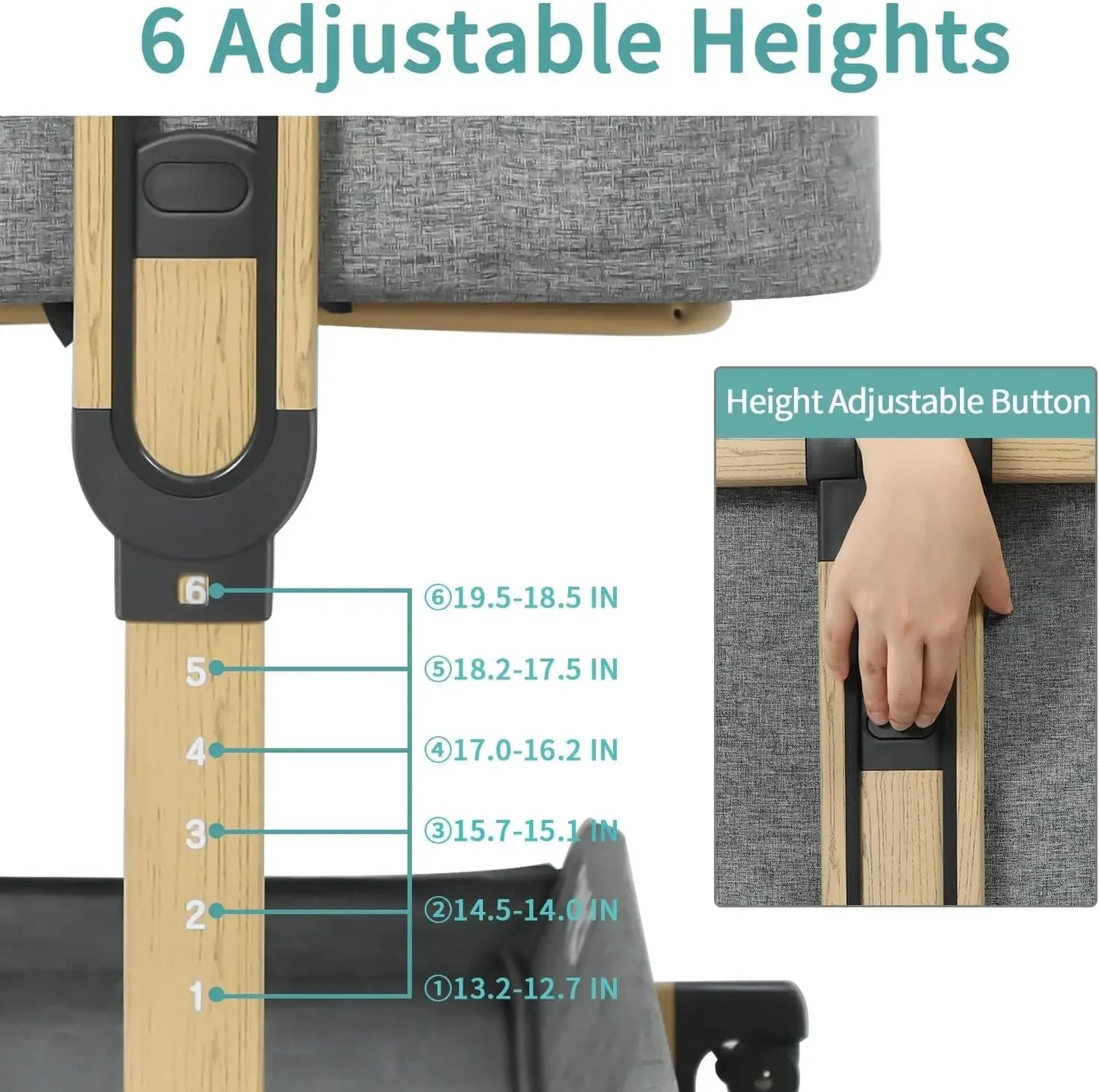 3 in 1 Baby Bassinet Bedside Sleeper Cradle with Storage Easy Assemble