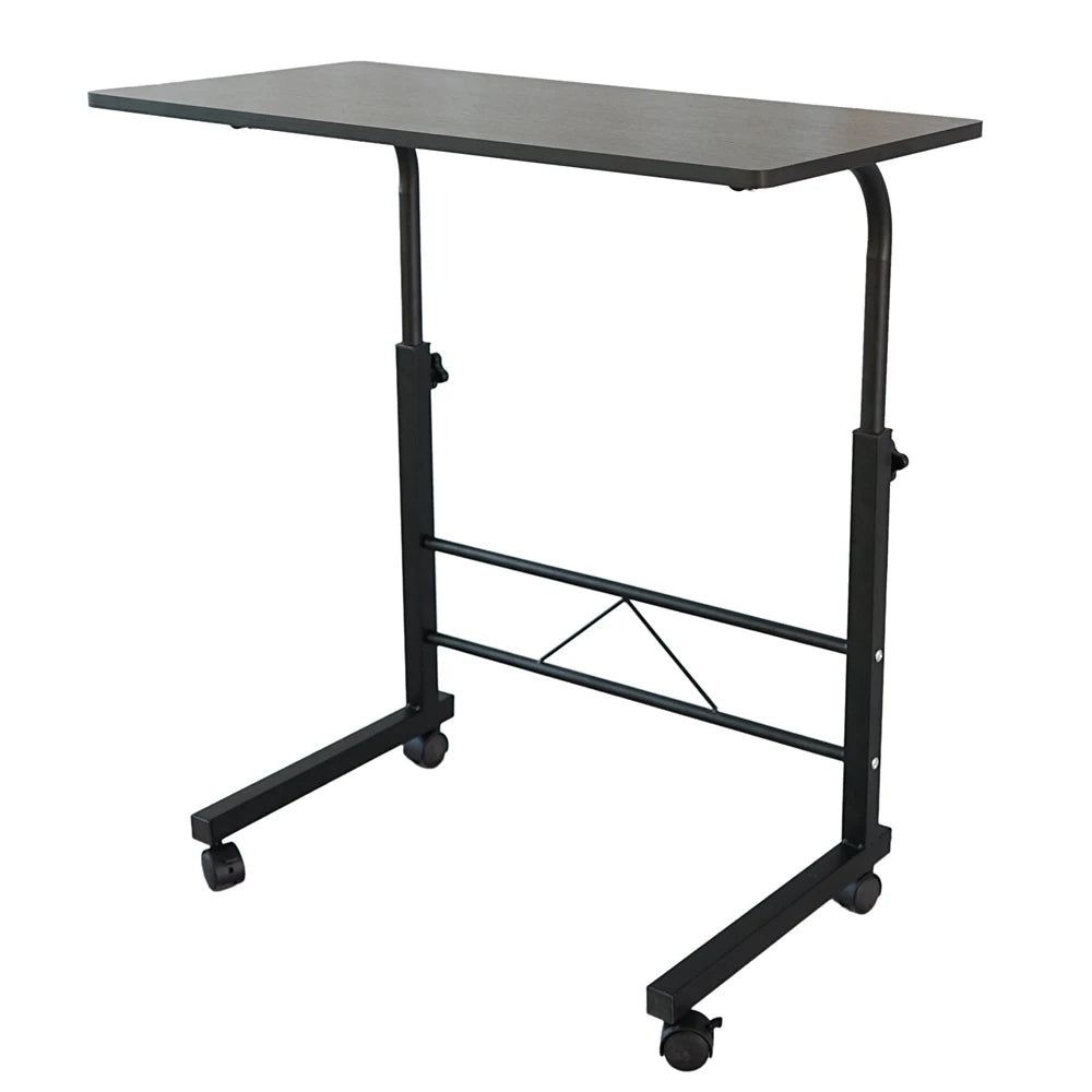 Adjustable Mobile Black Pipe Rack Computer Desk Modern Side Table