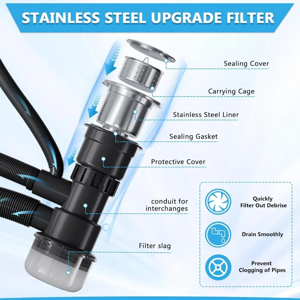 40 Inch Stainless Steel Utility Sink Commercial Kitchen Sink with Faucet