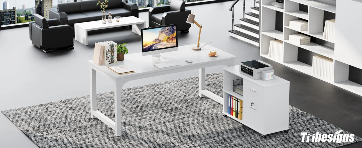 Ljustra Large Office Desk Modern Writing Table Workstation for Home Office