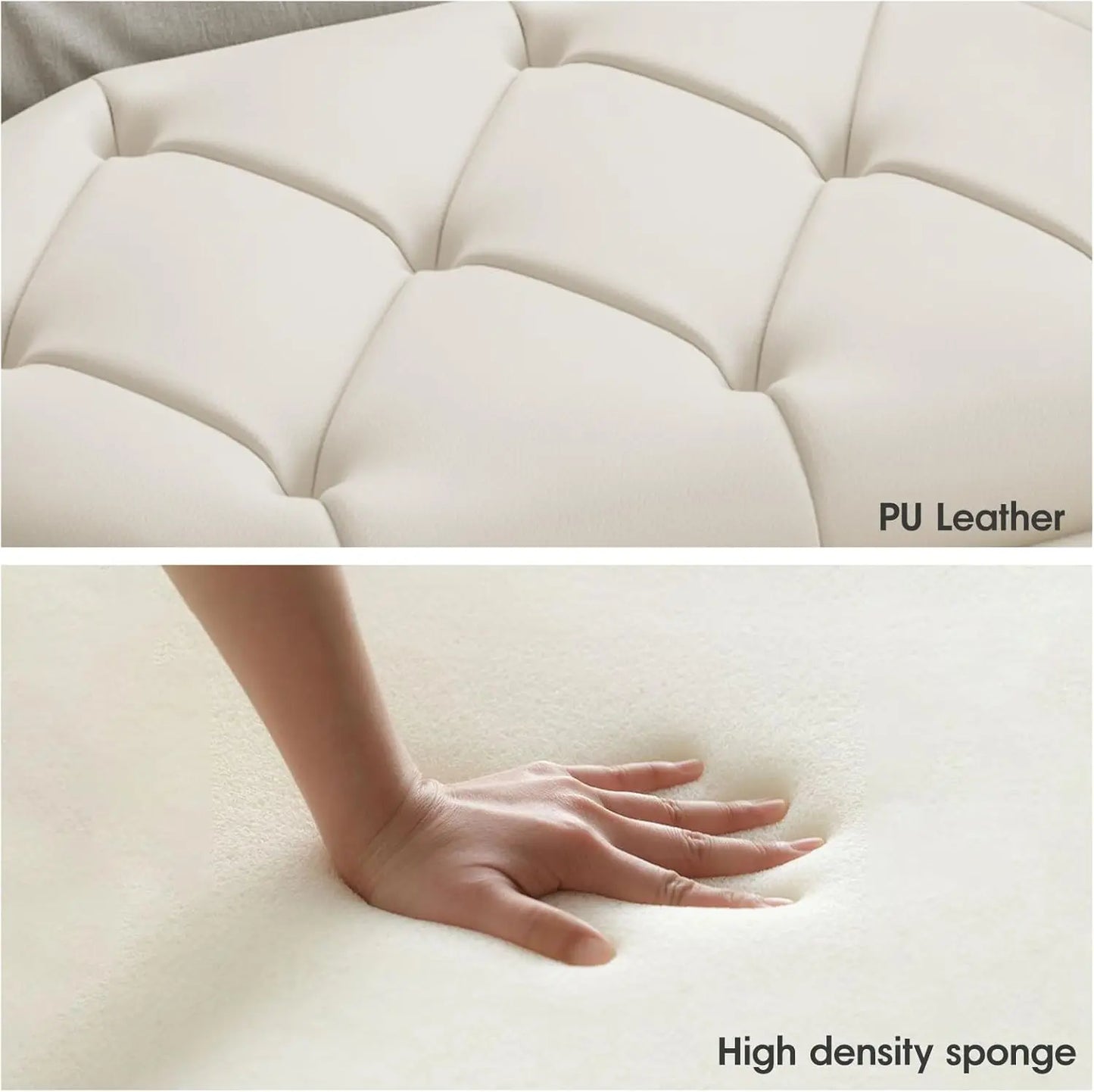 Ljustra 50 Inch Ottoman Storage Bench Upholstered Leather Living Room