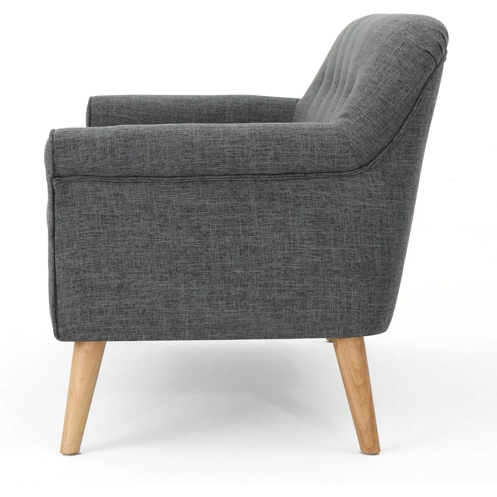 Ljustra Mariah Mid Century Modern Loveseat Grey Fabric Sofa