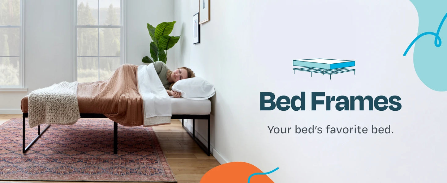 Folding Metal Platform Bed Frame Easy Assembly No Box Spring Needed