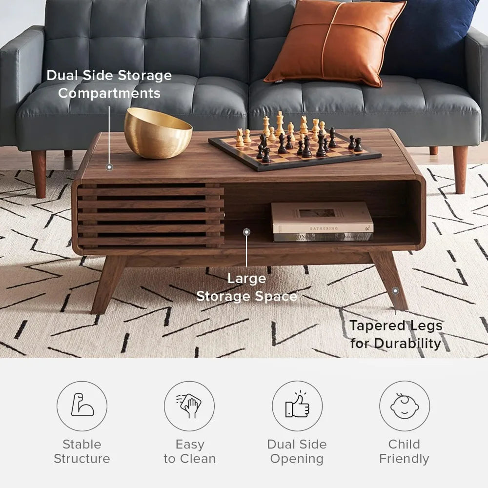 Ljustra Ensley Coffee Table Mid-Century Modern Storage Living Room