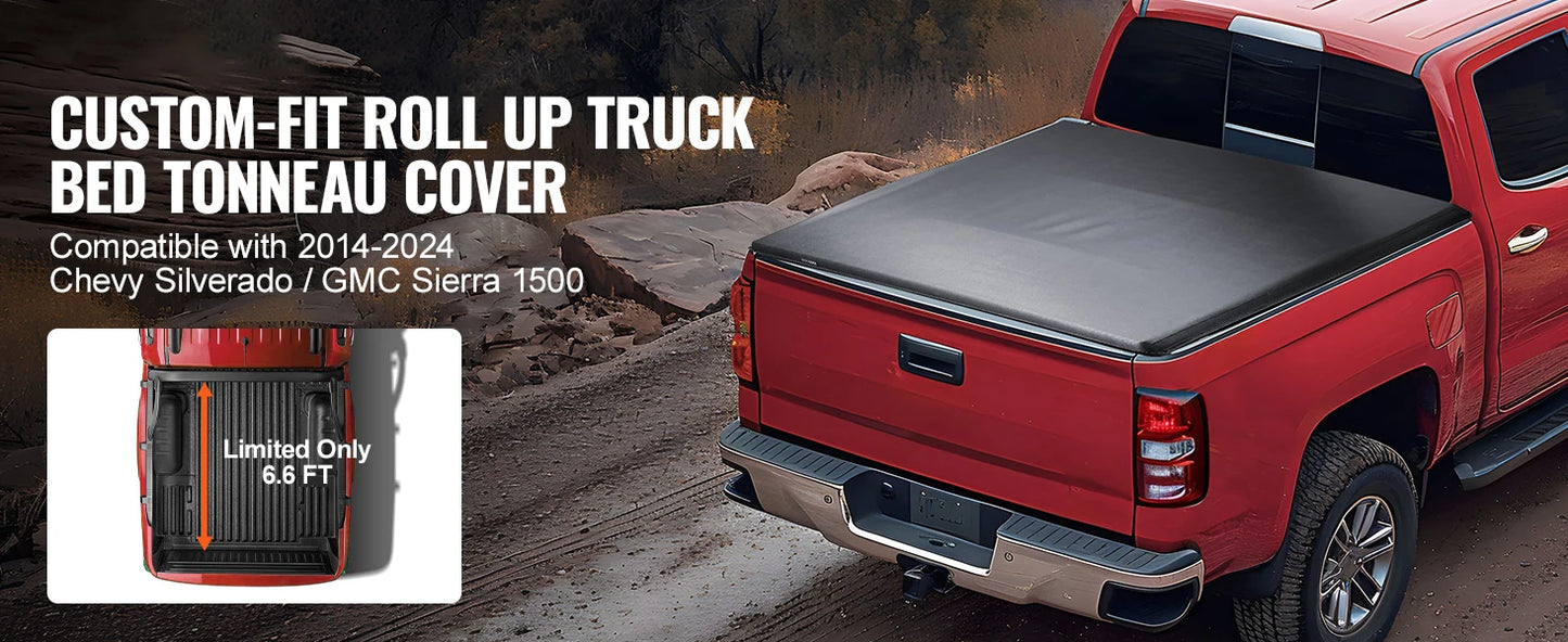 SucceBuy Roll Up Truck Bed Cover for 2009-2024 Ford F-150 5.5ft