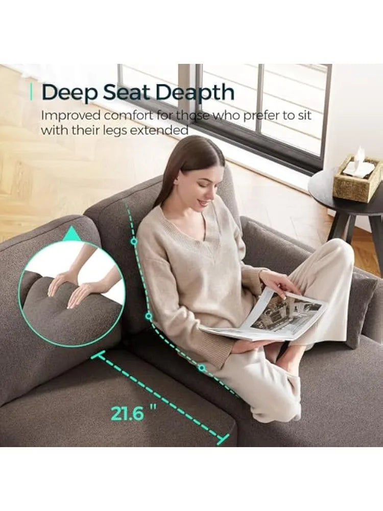 Ljustra U-Shaped Sectional Couch Sofa with Double Chaises and Pillows