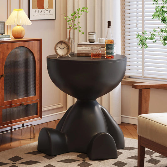 Ljustra Modern Round Matte Coffee Table Small Storage Stool for Living Room