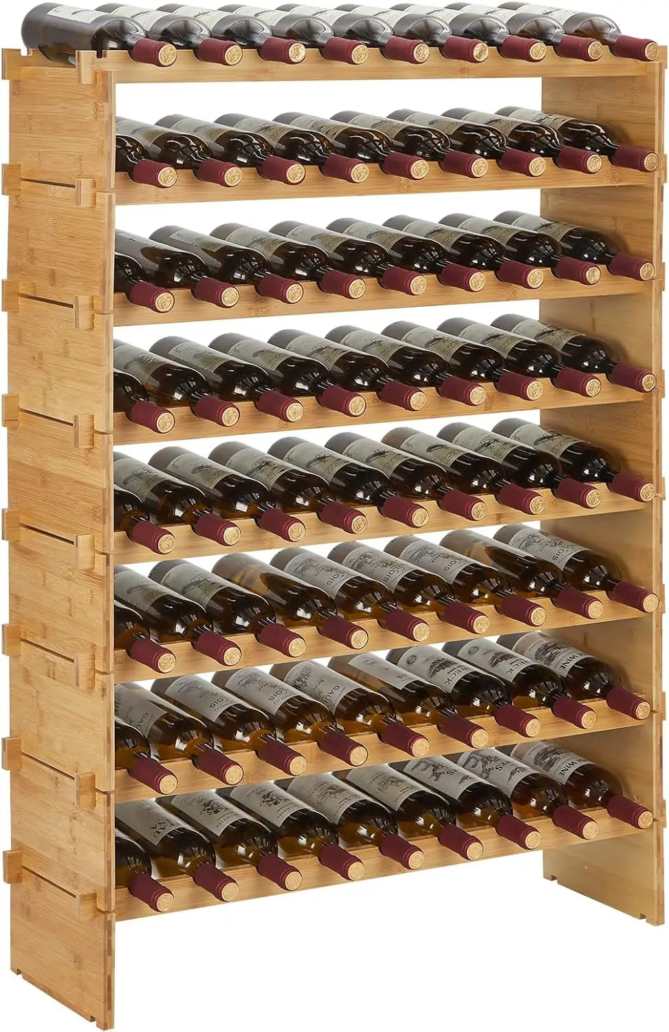 Bamboo Wine Rack Stackable Modular Freestanding Storage Display Shelf