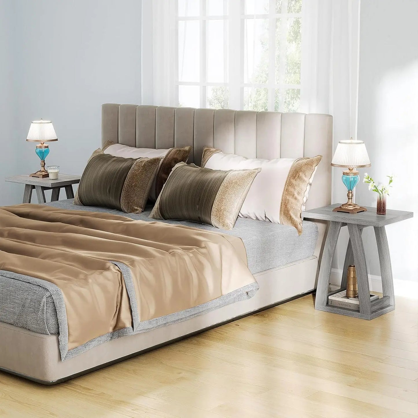 Modern End Tables Living Room Set of 2 Stylish Side Tables for Home