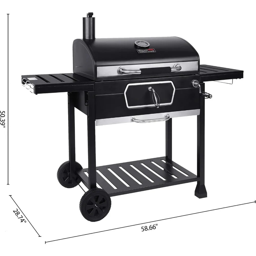 Ljustra 30 Inch Charcoal Grill Deluxe BBQ Smoker for Camping Patio Cooking