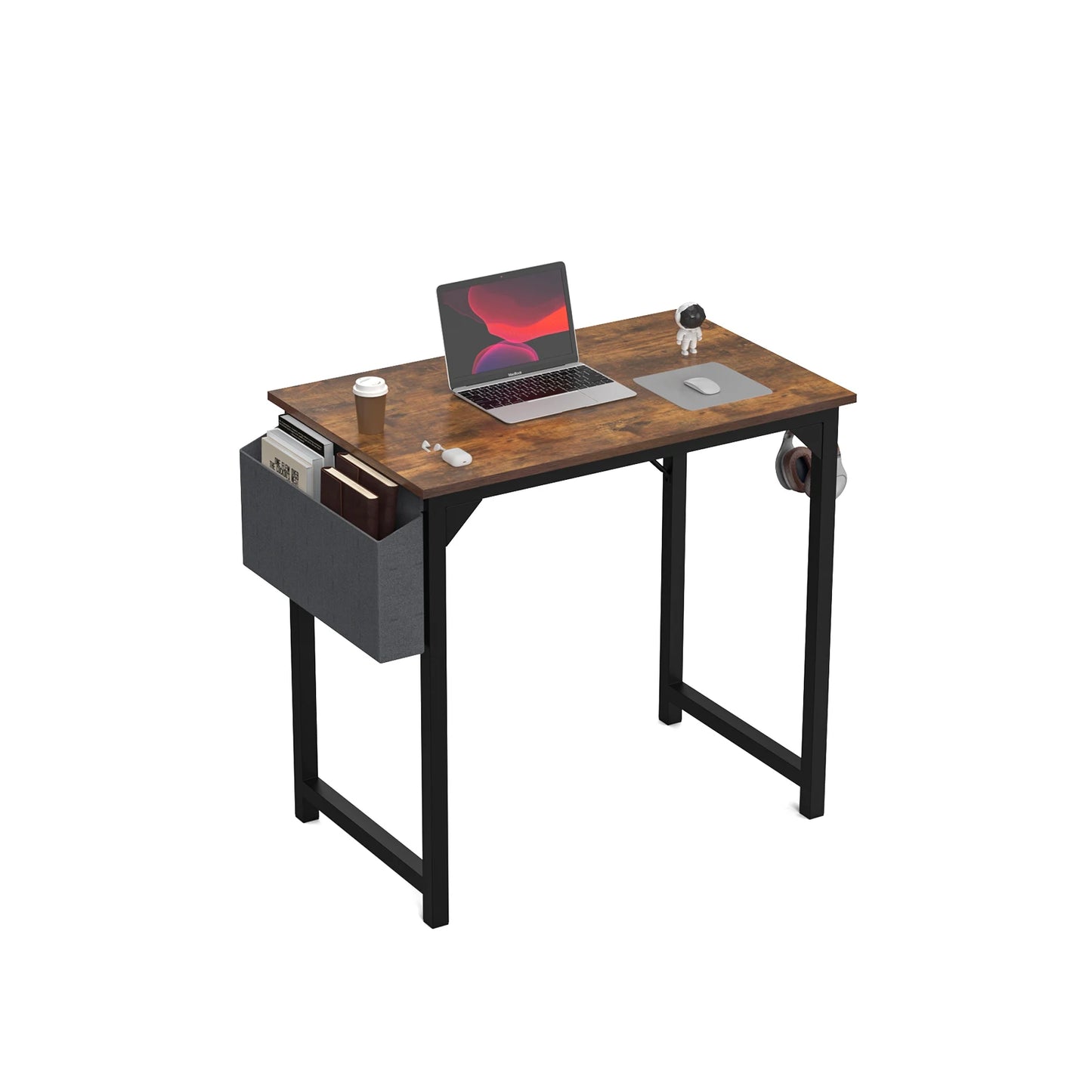 Ljustra Modern Compact Computer Desk with Storage and Headphone Hook
