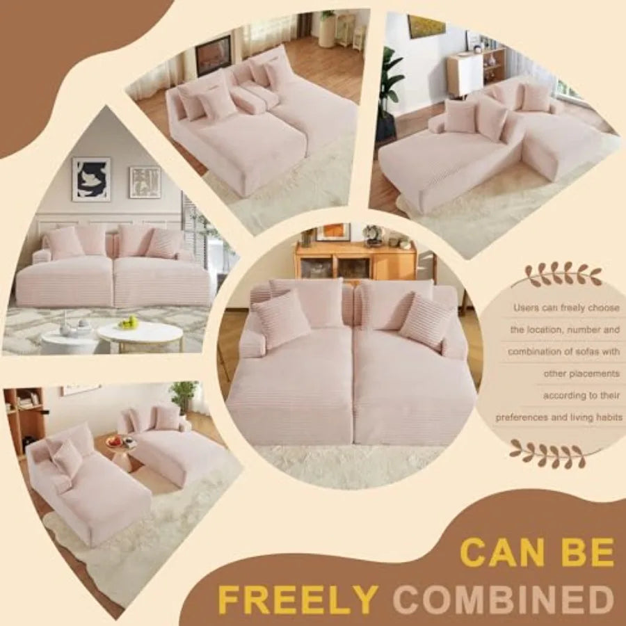 Ljustra 67 D Boneless Couch Oversized Comfy Lounge Chair Indoor Armrests