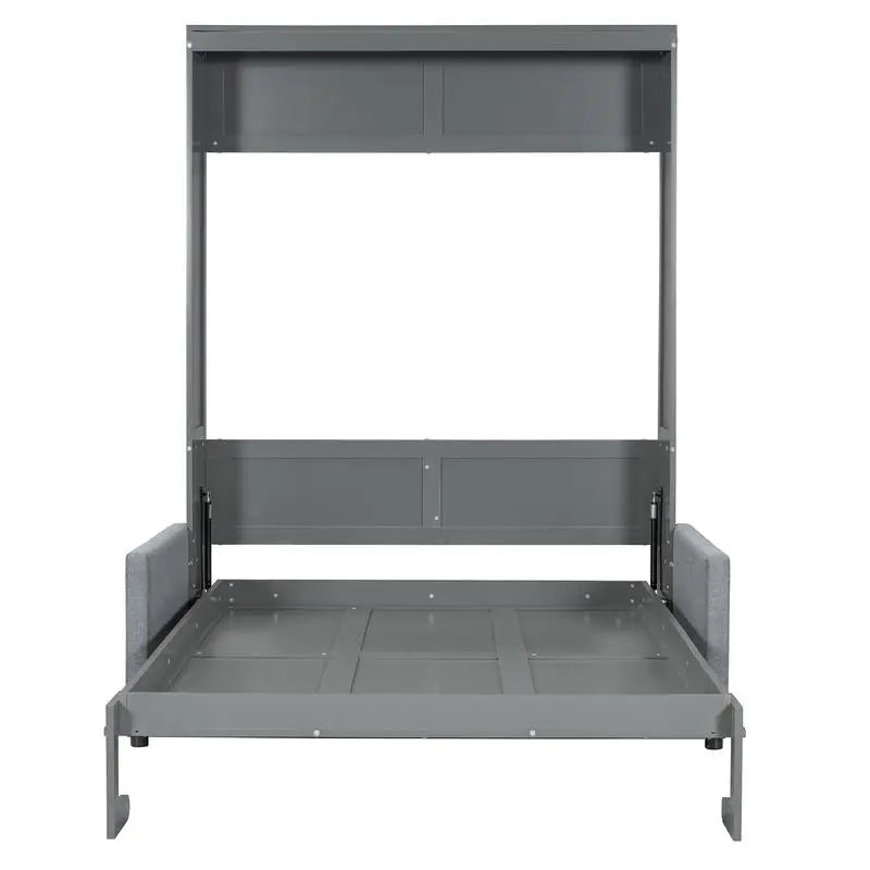 Gray Full Size Murphy Bed Space Saving Couch Sofa Wall Bed