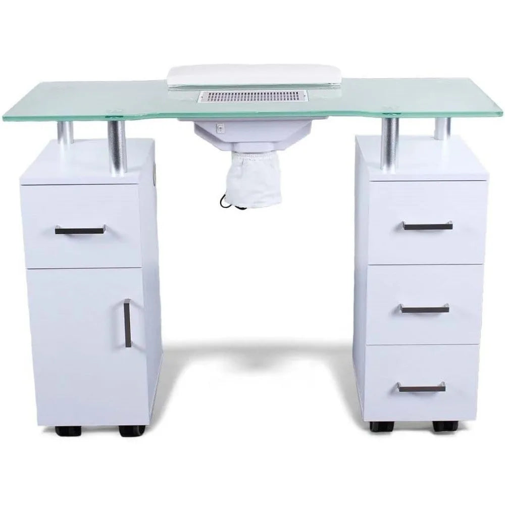 Manicure Table Nail Desk Beauty Salon Workstation with Dust Collector