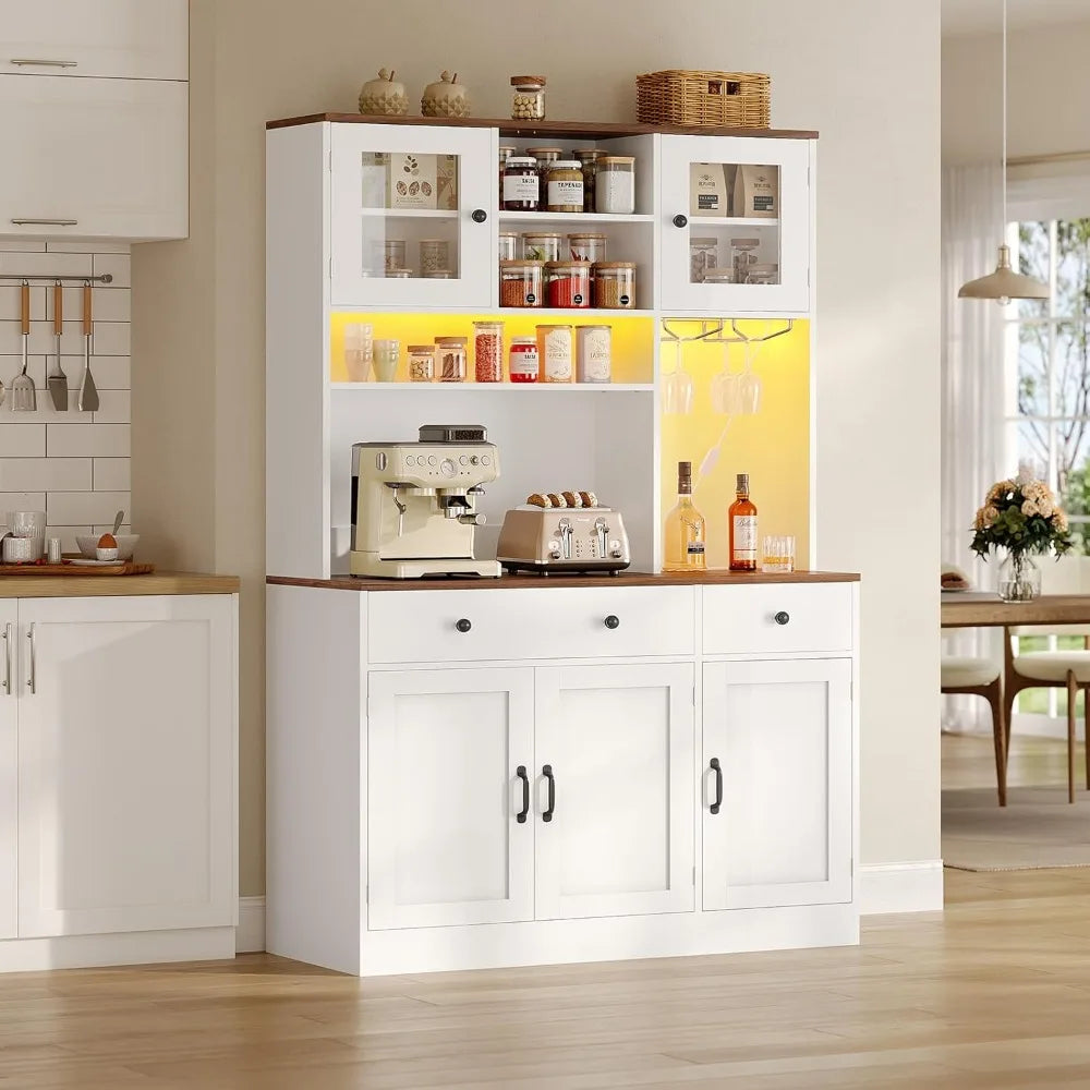 Buffet Cabinet Storage Charging Station Farmhouse Sideboard 72"