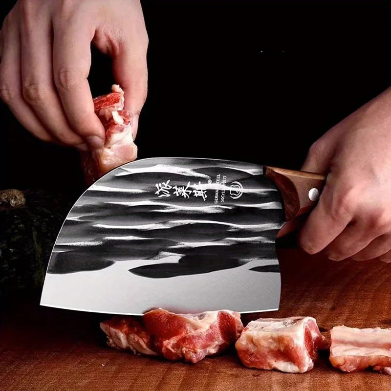 Handcrafted Stainless Steel Meat Cleaver with Sandalwood Handle