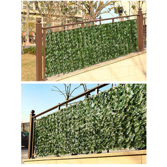 Artificial Ivy Hedge Fence Panels Faux Privacy Screen for Garden Balcony