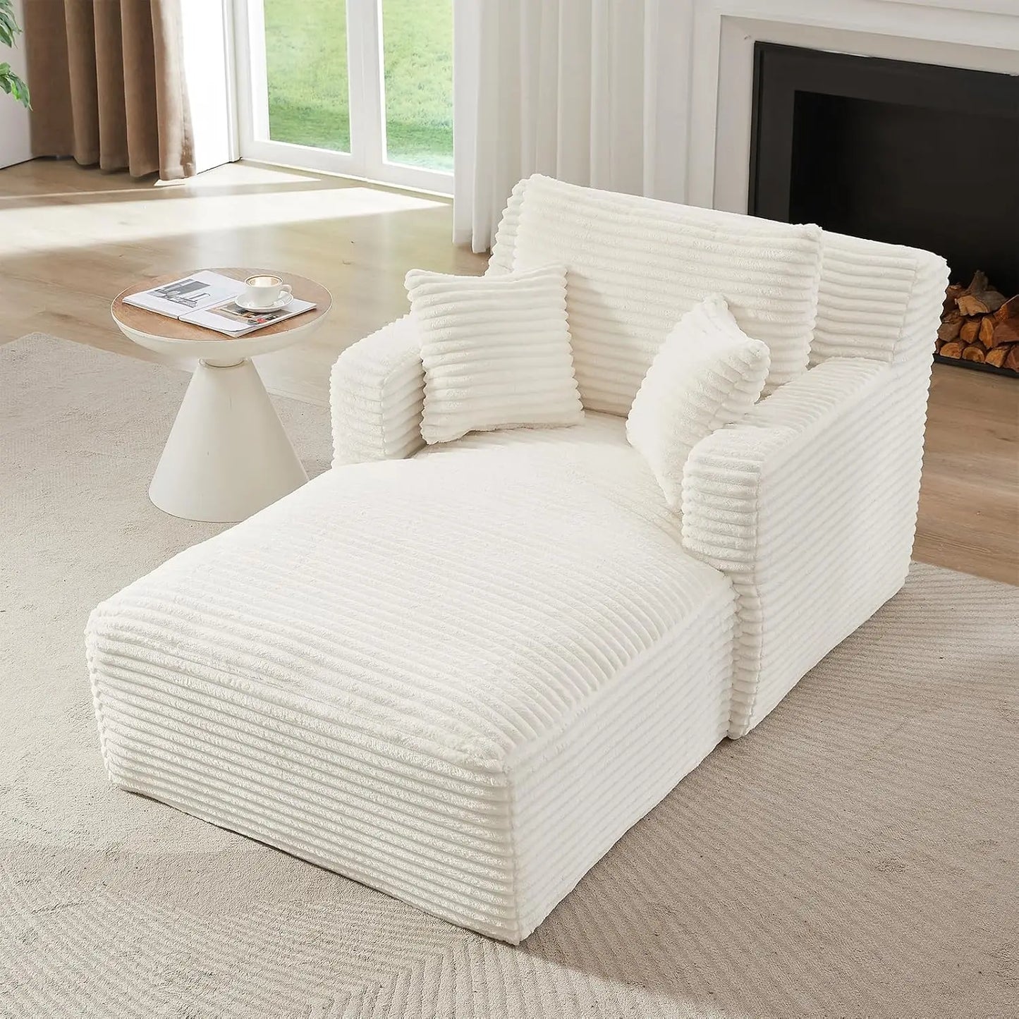 Oversized Chaise Lounge Chair Comfy Corduroy Cloud Couch with Pillows