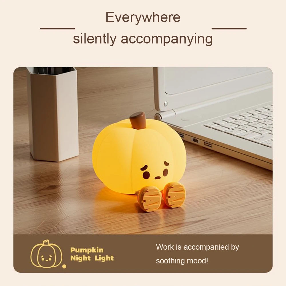 Ljustra Touch Sensor Pumpkin Night Light Rechargeable LED Lamp