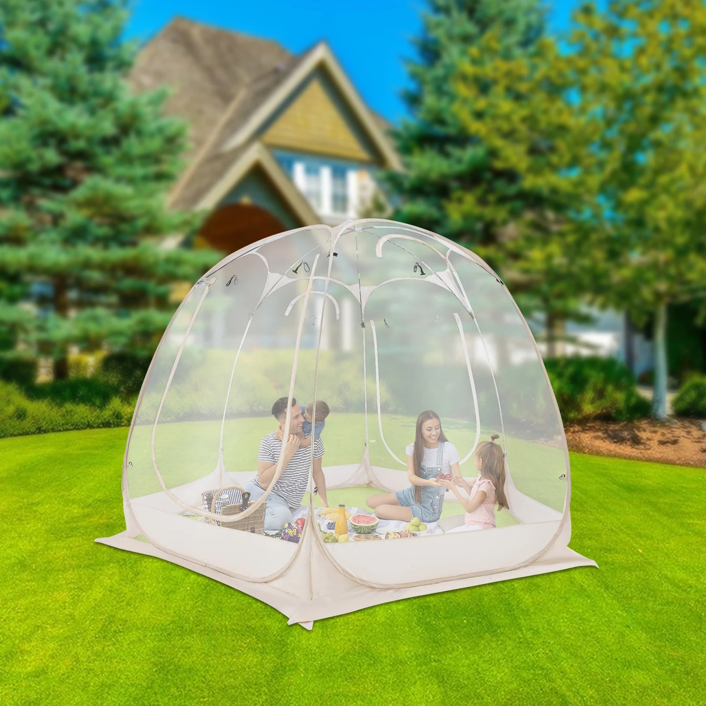 3M PVC Clear Camping Tent Freestanding Garden Tent for Outdoor Use