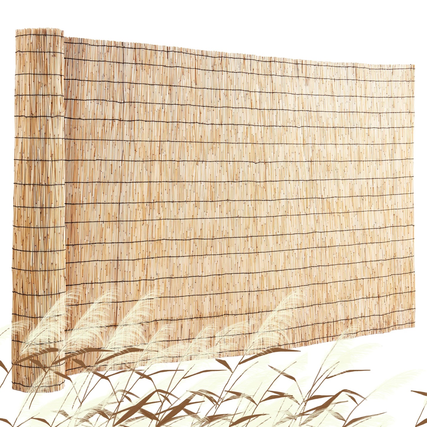 Natural Reed Fencing Roll 3.3ft x 13.3ft Outdoor Privacy Screen
