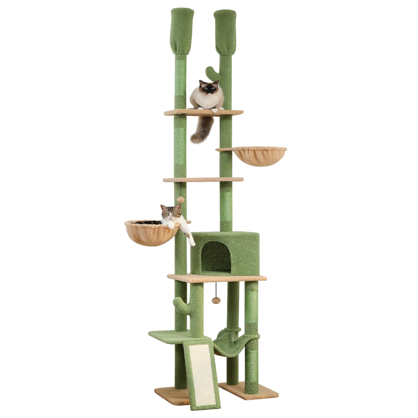 Cactus Cat Tree Floor to Ceiling 7 Tiers Adjustable Height 216-285CM