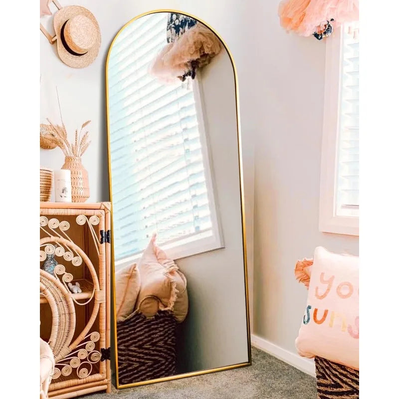 Full Length Floor Mirror with Stand 18x58 Large Wall Mirror Gold