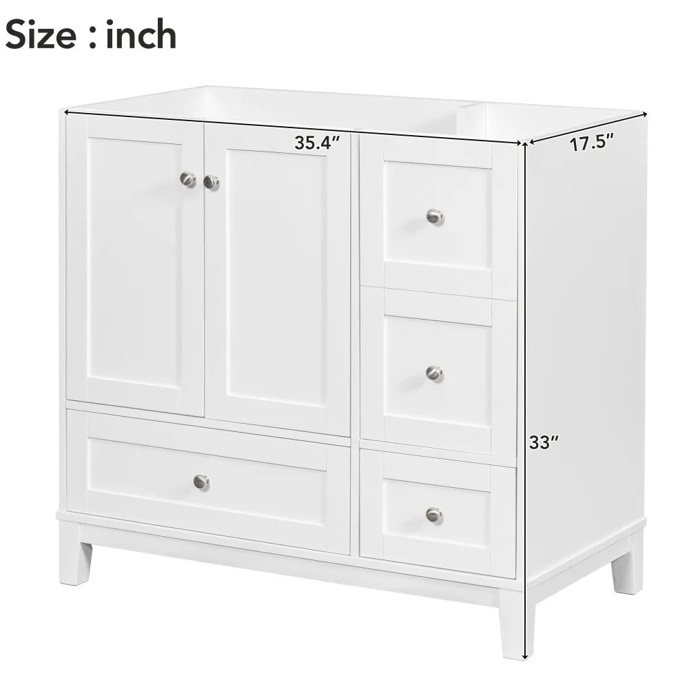 36 Inch Modern Bathroom Vanity with USB Charging and Ample Storage